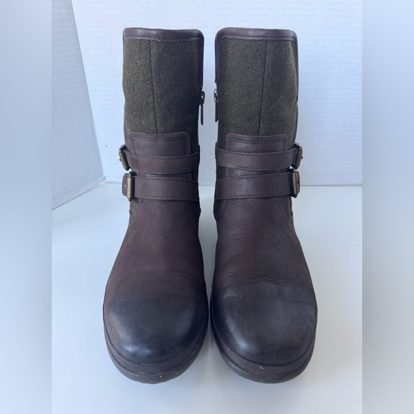 UGG Simmens waterproof Sherpa lined biker moto style boots shoes size 7 - Picture 4 of 11